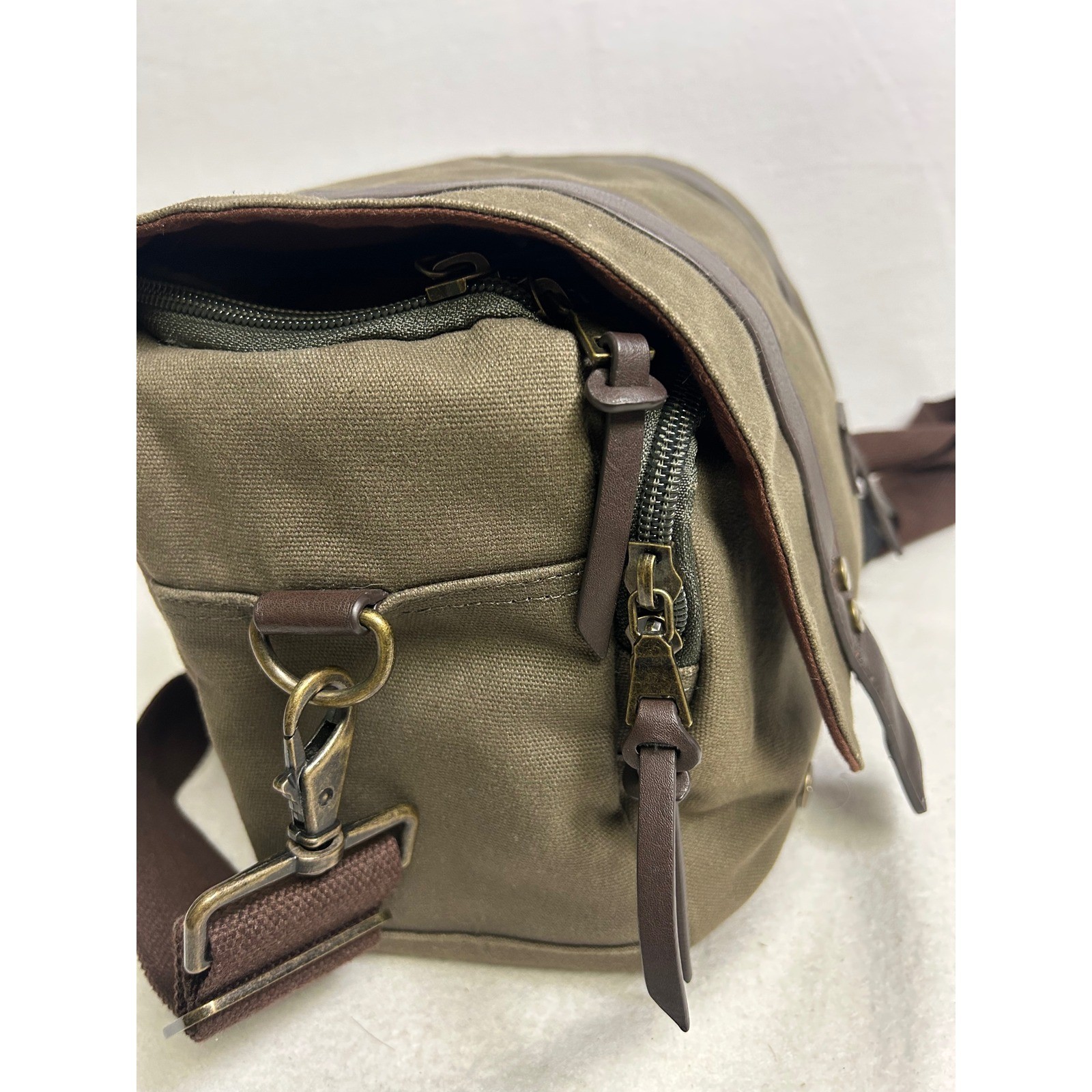 Gorpcore Pt Unisex OS Olive Green Canvas Messenger Bag Field Satchel Utility
