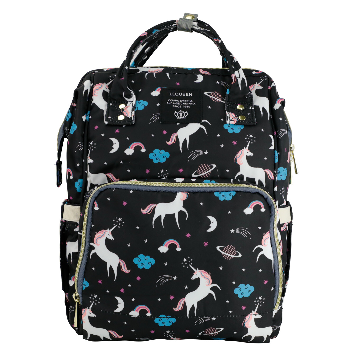 LEQUEEN Unicorn School Bag Backpack Durable Laptop Bag With Water Bottle Pocket