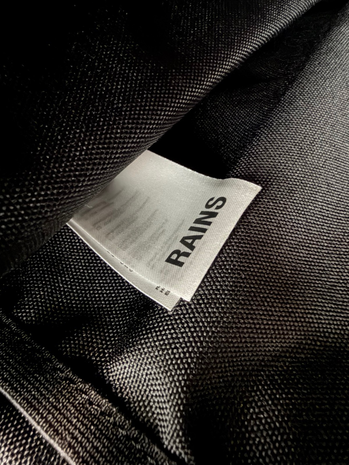 Rains Black Waterproof Laptop Backpack Matte Rucksack Macrobond Logo Minimalist