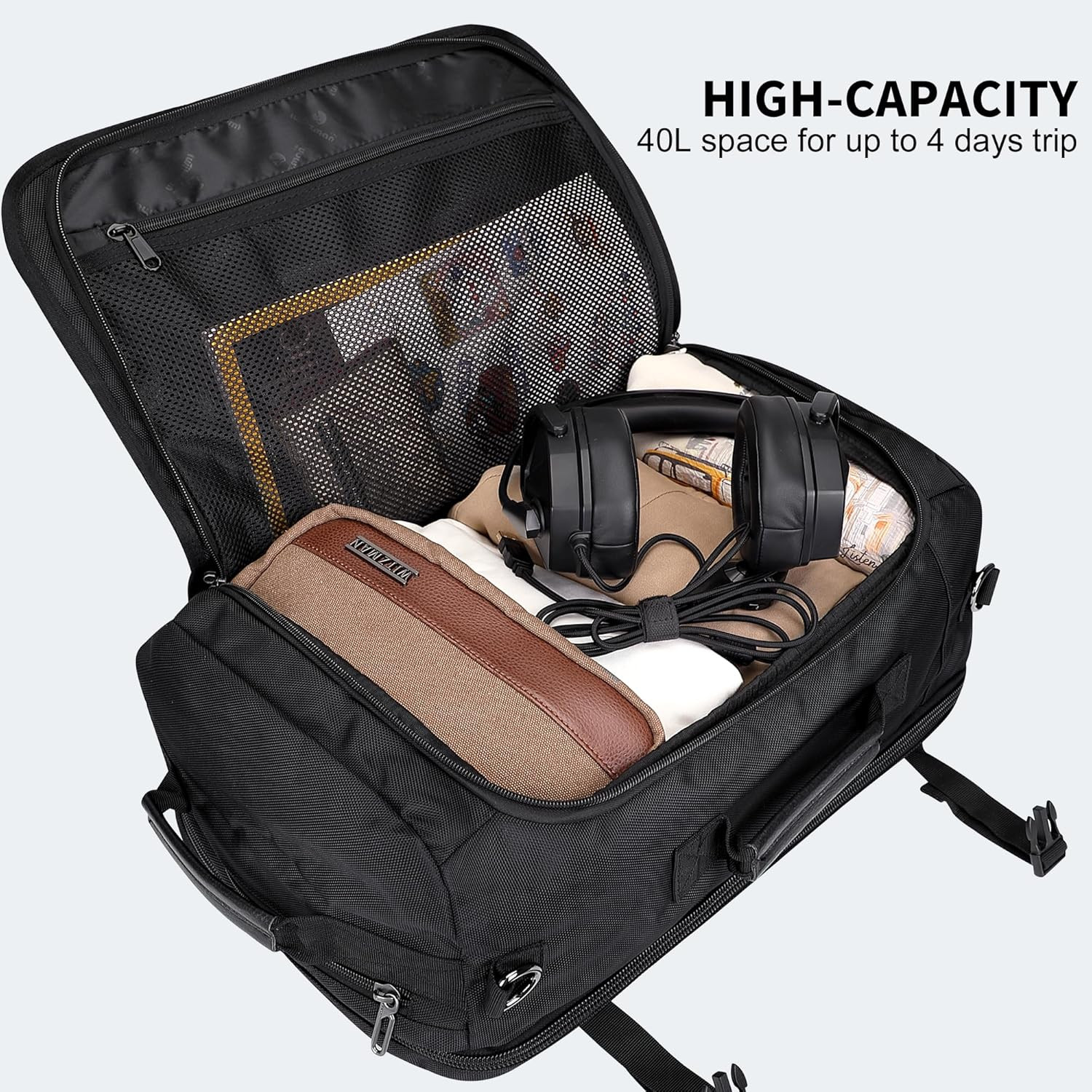 Black Travel Backpack with USB Port – Flight Approved for Laptops