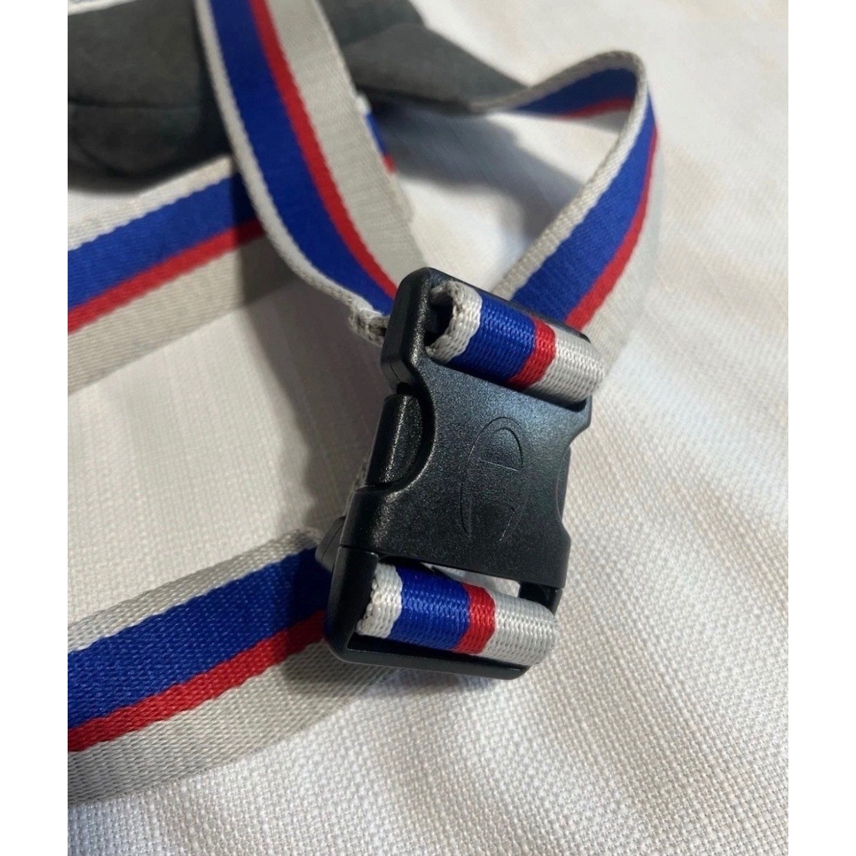 Champion Heritage Jersey Waist Bag Charcoal Heather Gray Striped Fanny Pack