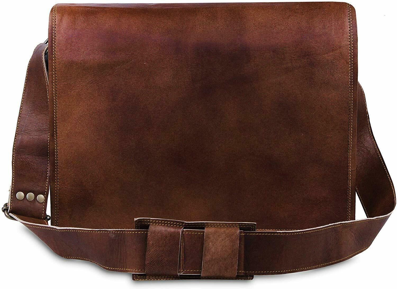 Bag Leather Messenger Briefcase Laptop Men Business Shoulder Professional Cross
