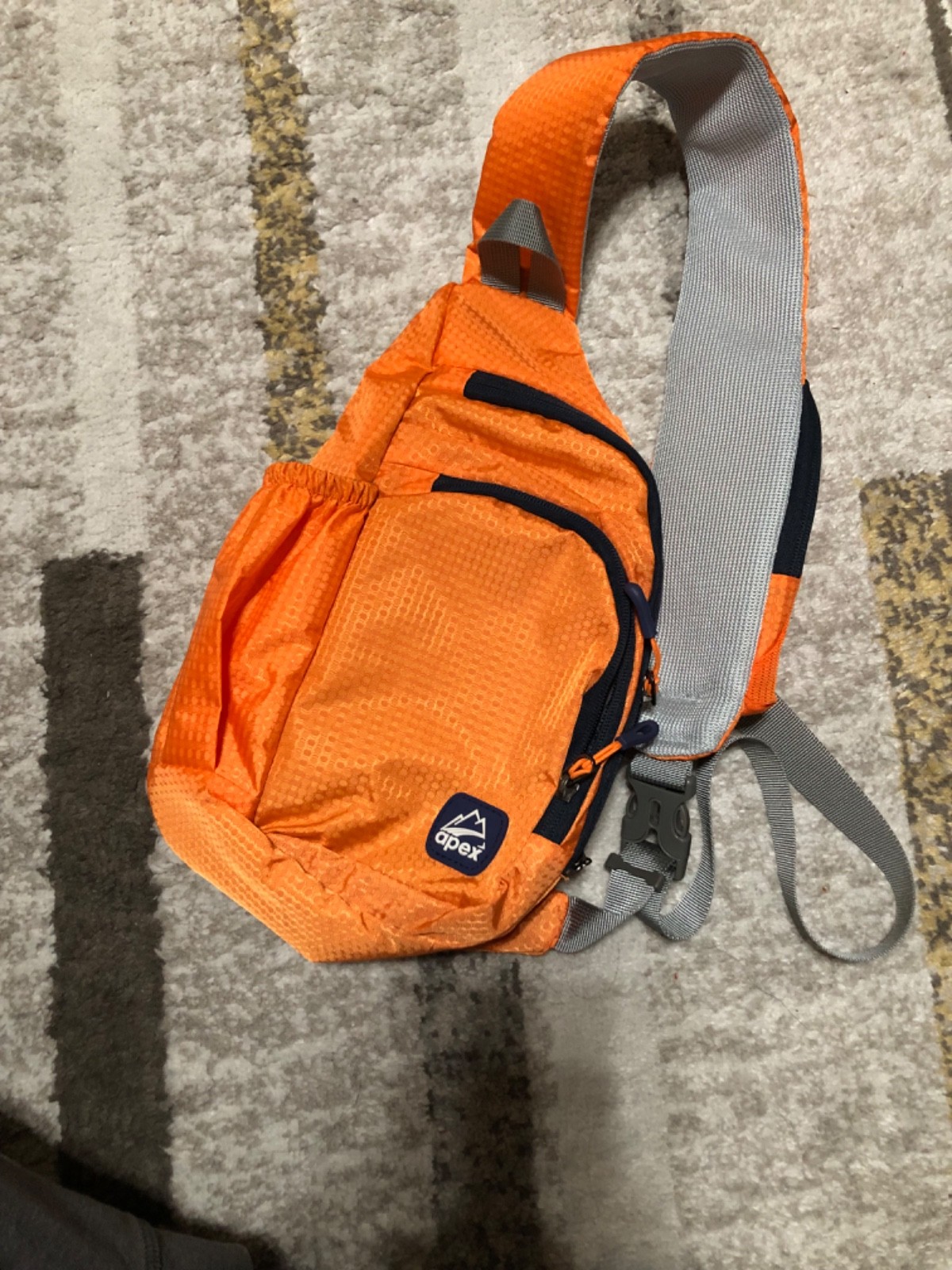 Apex Nylon, orange unisex crossbody bag small Hiking Camping, Travel, outdoor