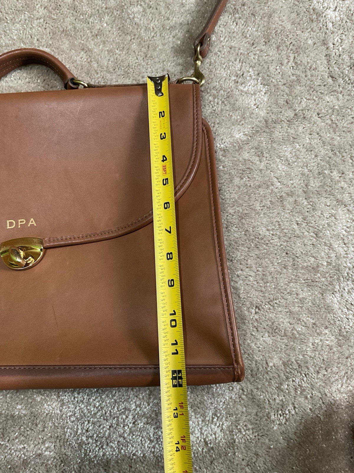 Vintage Jack Georges USA Leather Briefcase Messenger Satchel Bag Cognac Brown