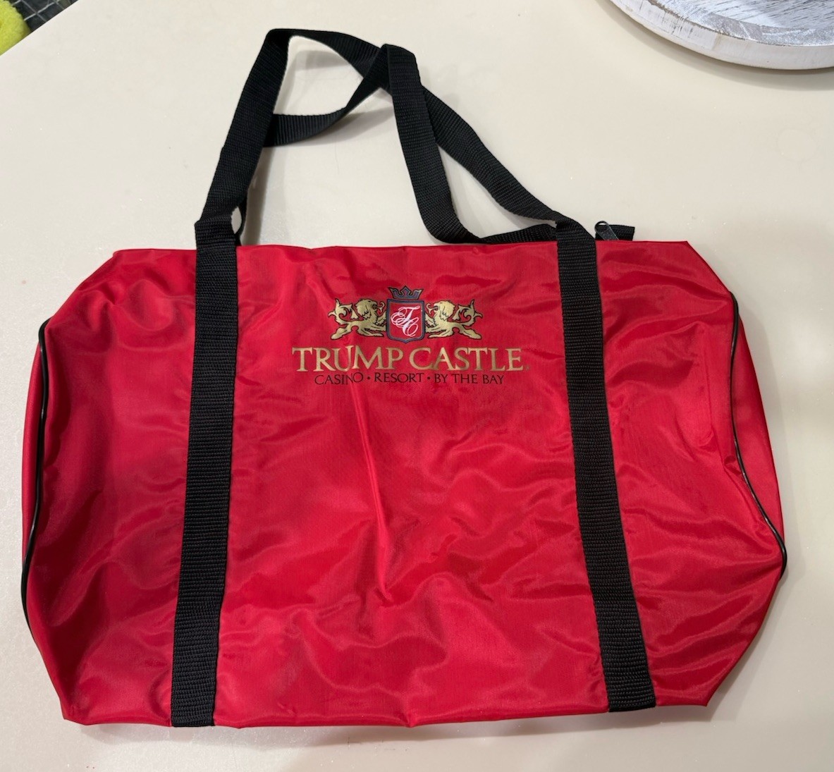 🏰 Vintage Trump Castle Casino Resort Tote Bag Red RARE Atlantic City NEW
