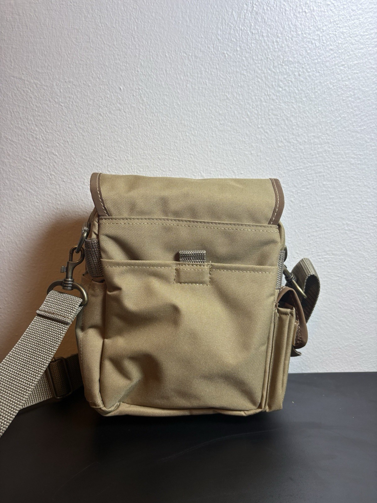Field & Stream Khaki Canvas Crossbody Bag Utility Outdoors Travel Satchel