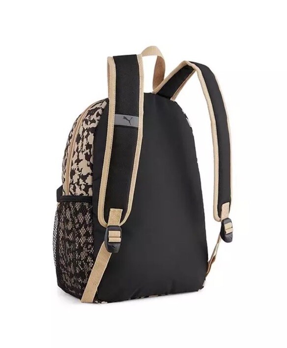 Puma Phase Animal Print Small Backpack Black Sand Dune NWT