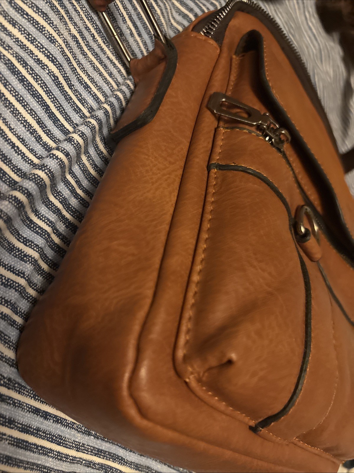 WEIXIER Brown Solid Crossbody Bag for Men, Shoulder Strap, Zip Closure
