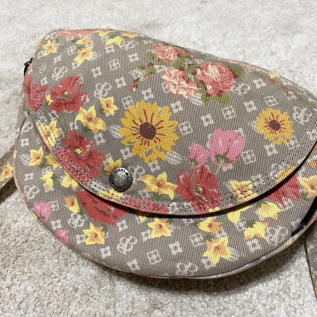 PORTER BEAMS BOY Monogram Floral Shoulder Bag Gray Japan Women 25cm 17cm 9cm