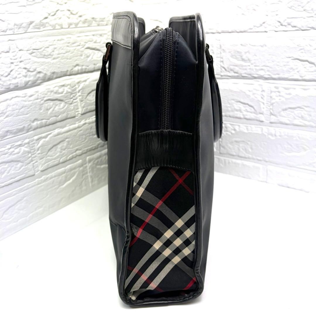 Authentic Burberry Black Label Briefcase Business Bag Nova Check 42cm Black
