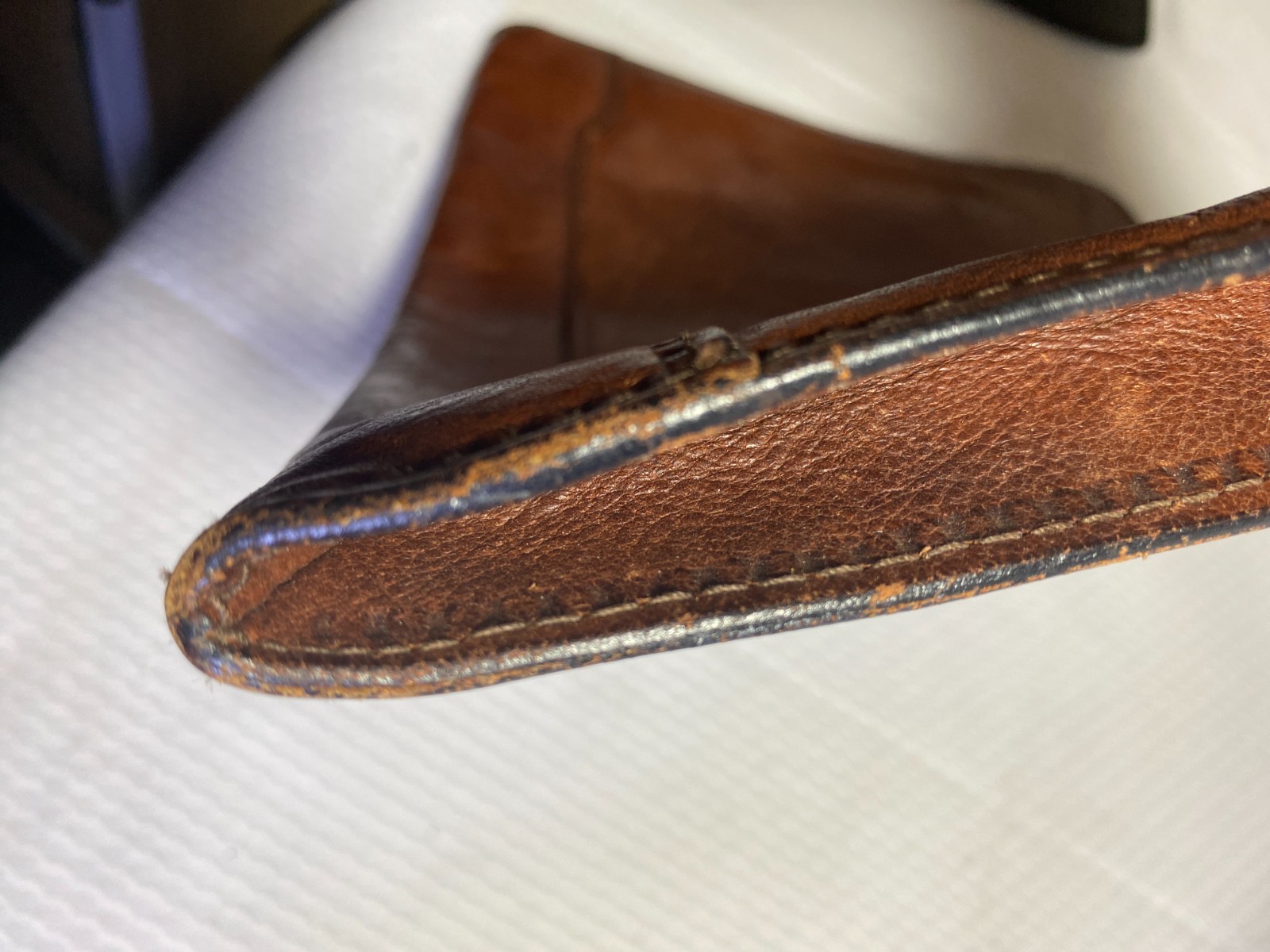Cole Haan Brown Leather Portfolio Briefcase Document Bag Organizer Snap Closure
