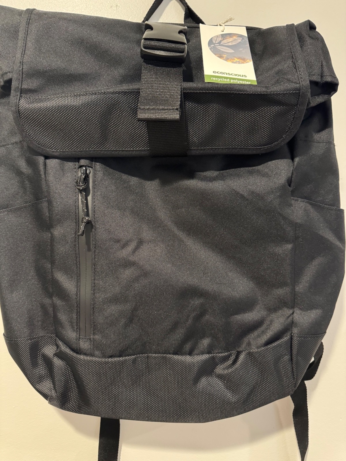 EConscious Rolltop Backpack Black NEW