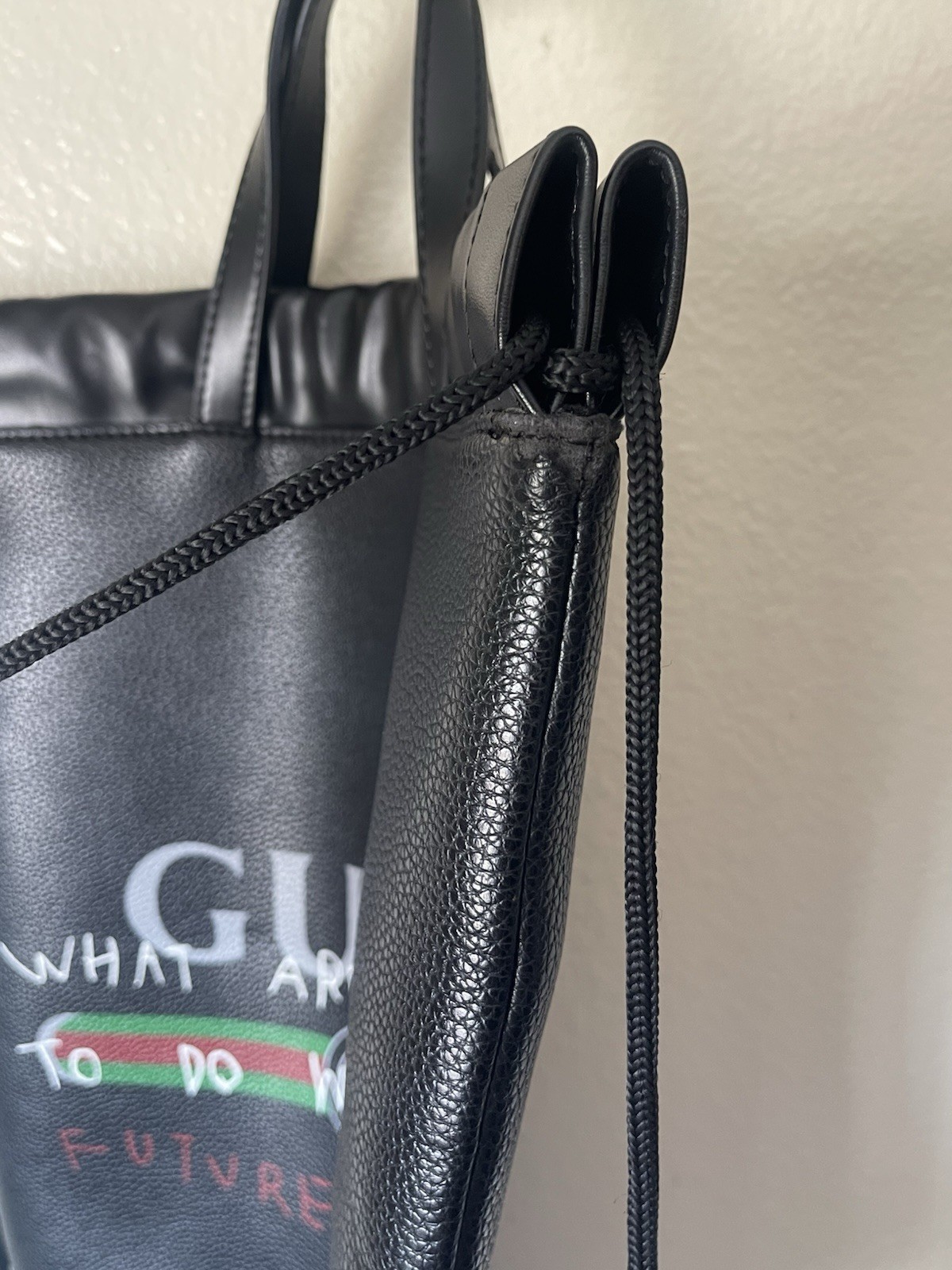 GUCCI x Coco Capitán Logo Leather Drawstring Backpack