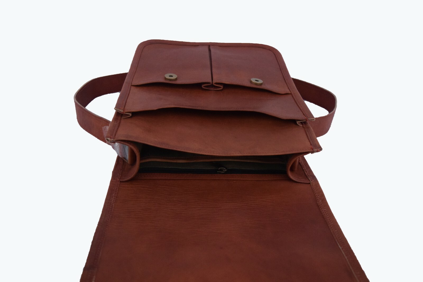 14 In Genuine Leather Messenger Bag Laptop Satchel Office School Crossbody Bags