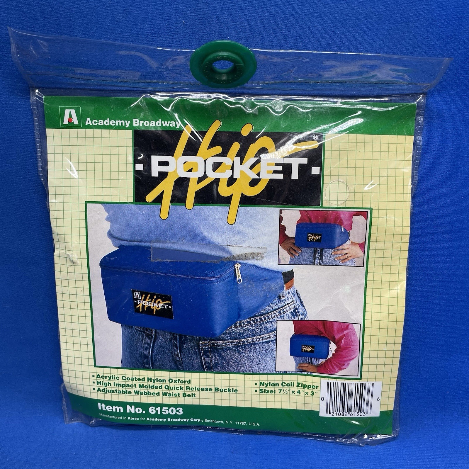 Vintage 90s Fanny Pack Academy Broadway Hip Pocket NEW SEALED Blue 7.5x4x3in Vtg
