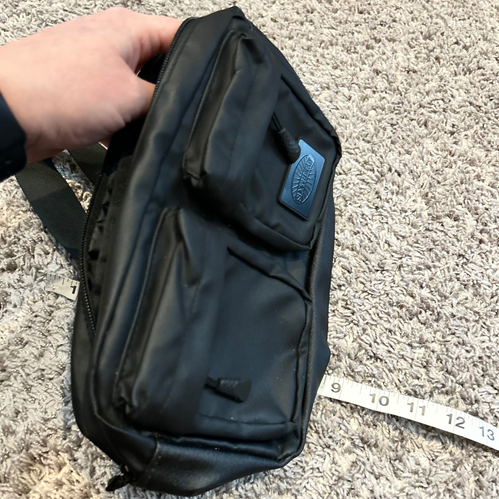 SIXTHMAN Black Crossbody Bag Messenger Bag Adjustable Strap Multiple Pockets
