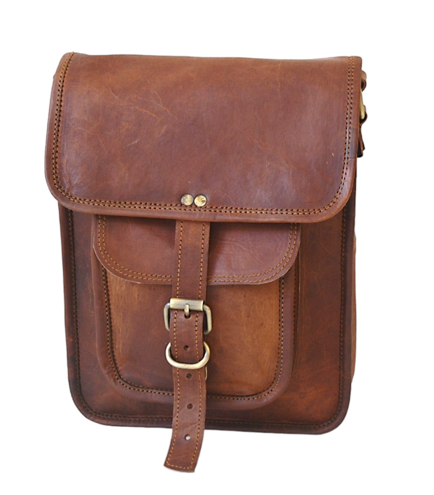 Men’s Rustic Genuine Leather Messenger Shoulder Handmade Cross-Body Satchel Bag