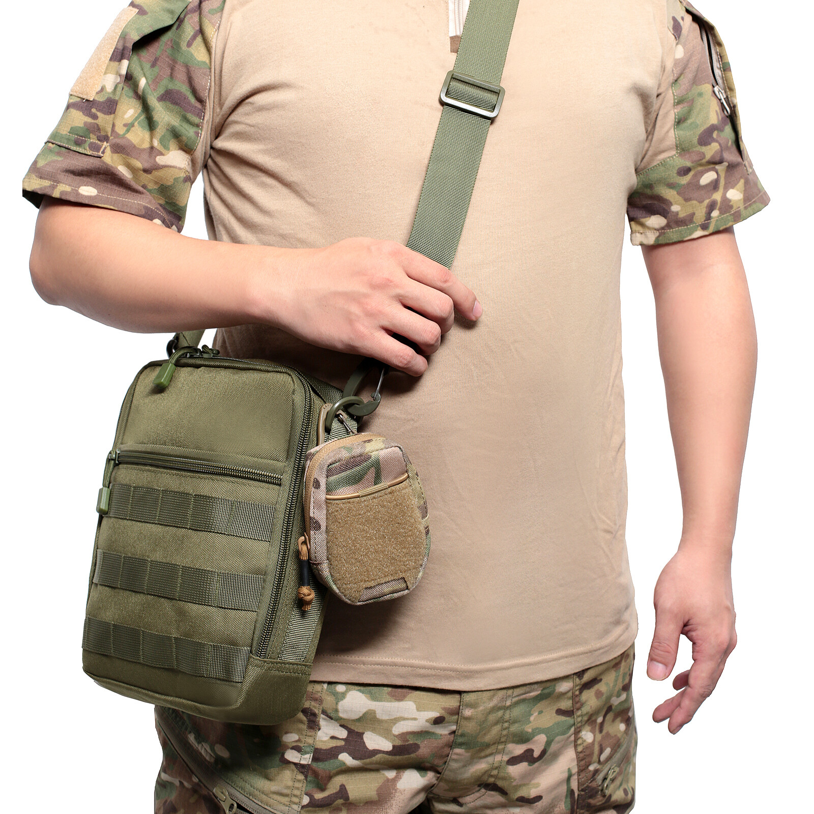 Tactical Wallet Molle Pouch Outdoor Nylon EDC Key Holder Bag Zipper Waist Pouch