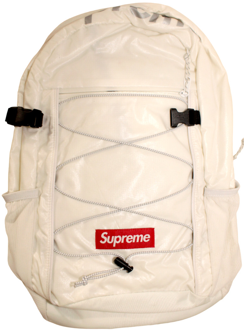 Supreme Cordura FW17 Ripstop Nylon Backpack White – 100% Authentic