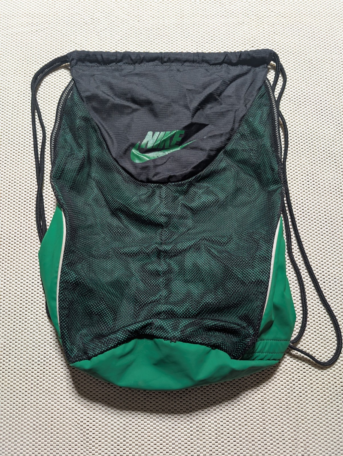 Nike Athletics Green Black Cinch Backpack Soccer Track & Field Gear Bag Swoosh