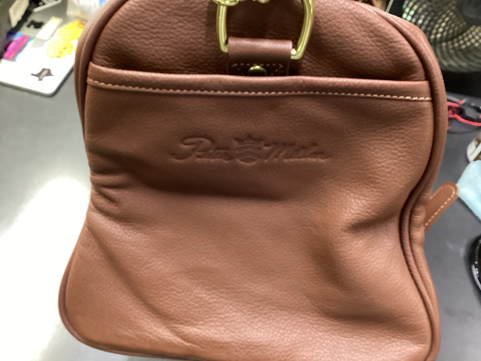 Peter Millar Leather Duffle Bag