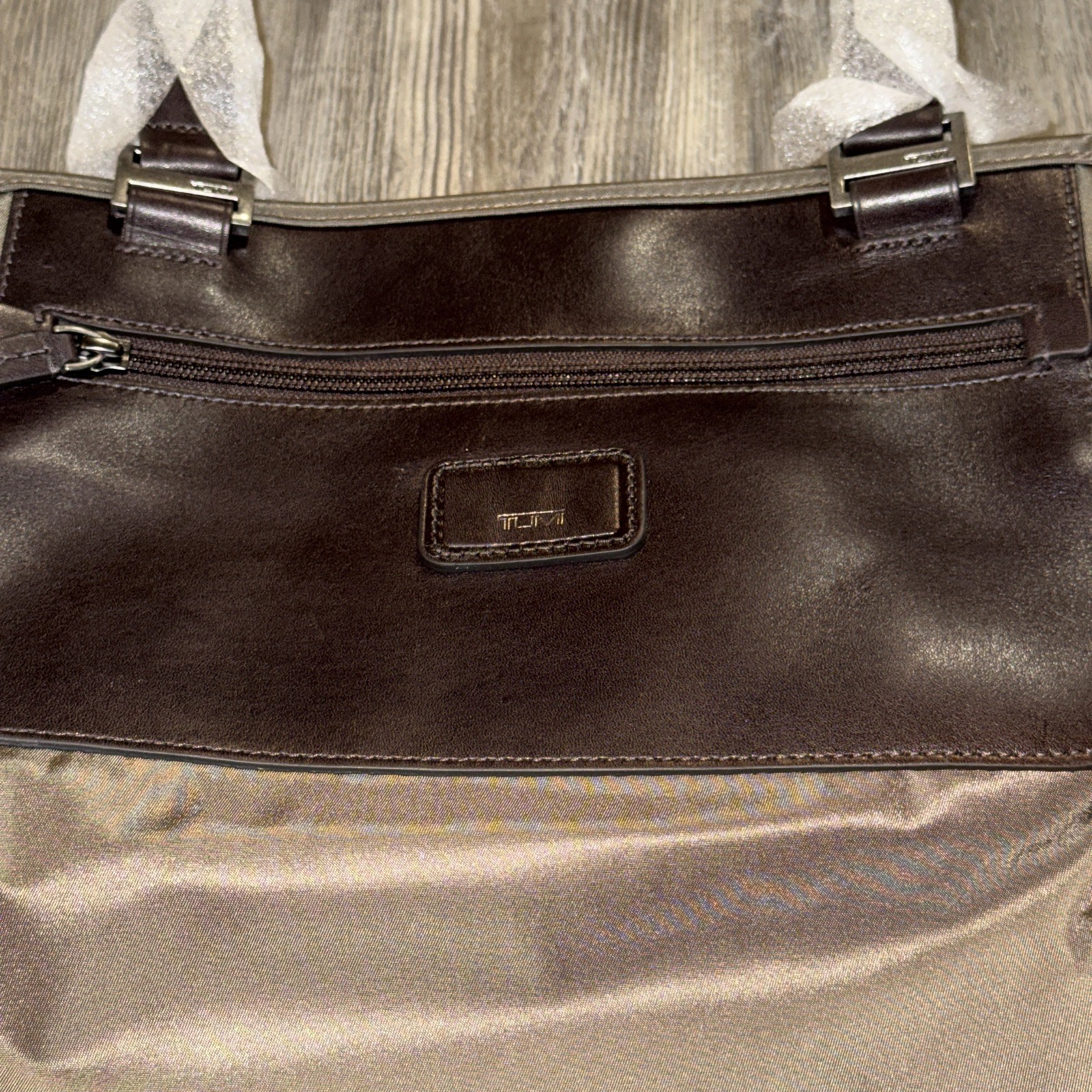 Tumi Pack-a-Way Tote 100% Nylon Leather Handels Green