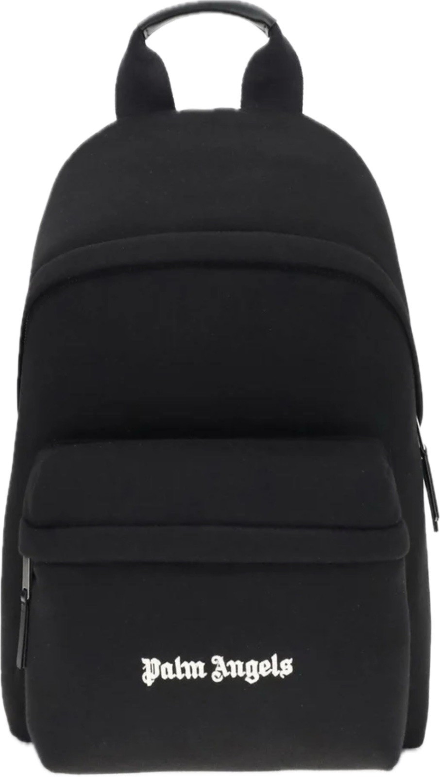 Authentic Palm Angels Men’s Black Logo-embroidered Satin Shoulder Backpack Bag