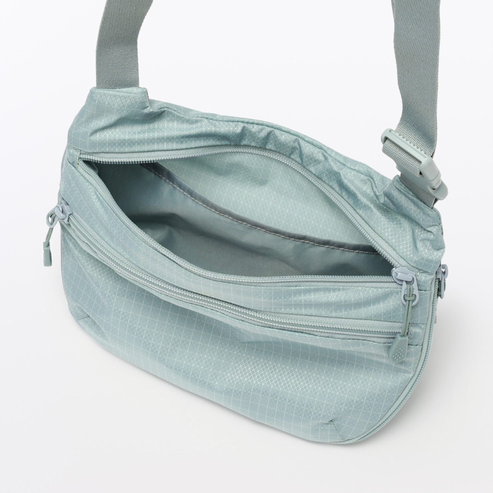 MUJI Water-Repellent Ripstop Mini Shoulder Sling Crossbody Bag Light Green NWT