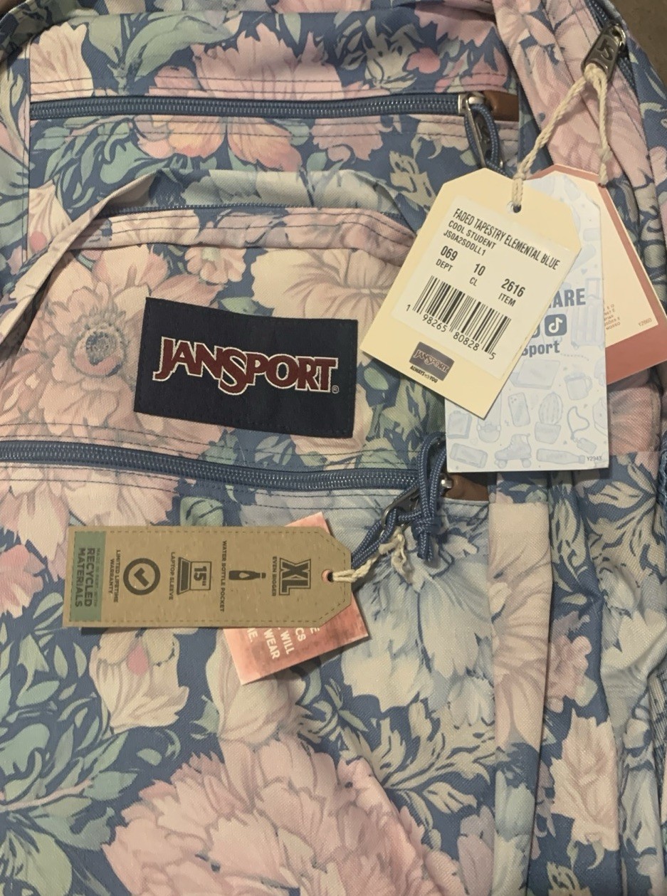 Jansport Cool Student Backpack Polyester Faded tapestry Elemental Blue