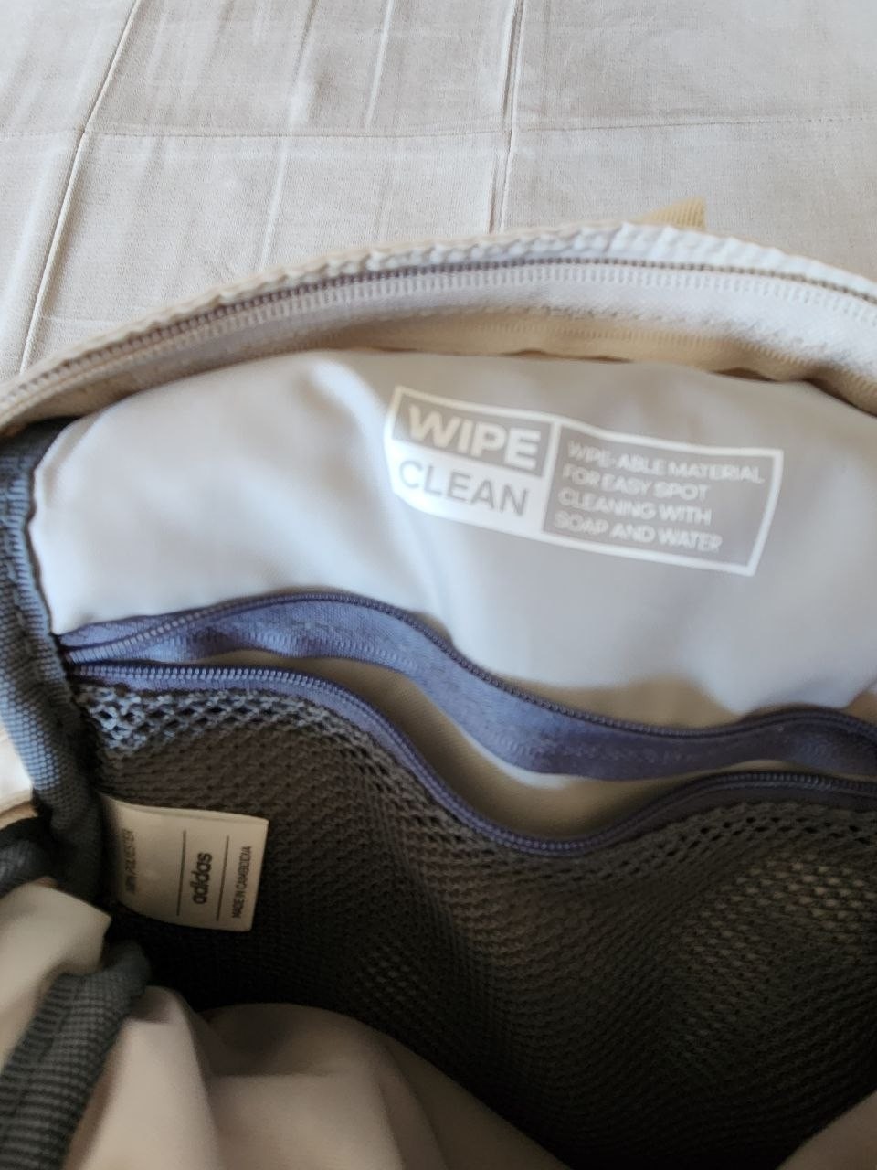 Adidas Essentials 2 Sling Crossbody Bag / Off-white / Zippered Pockets