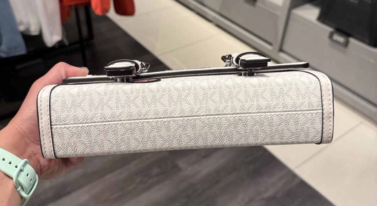 Michael Kors Cooper Embellished Signature Logo Trunk Crossbody Bag Bright White