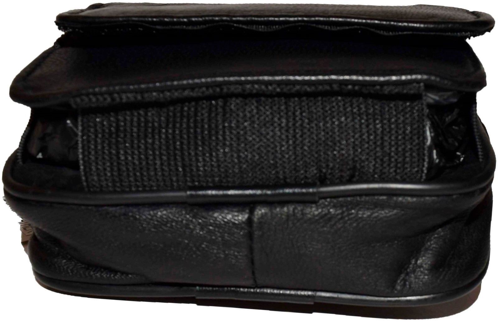 New Mini leather mens bag belt loop bag Black waist bag Business credit card nwt