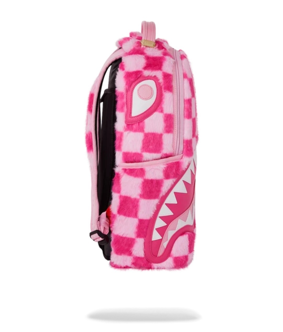 Sprayground Pink Furry Check Backpack🔥New Black Bookbag Large School Bag