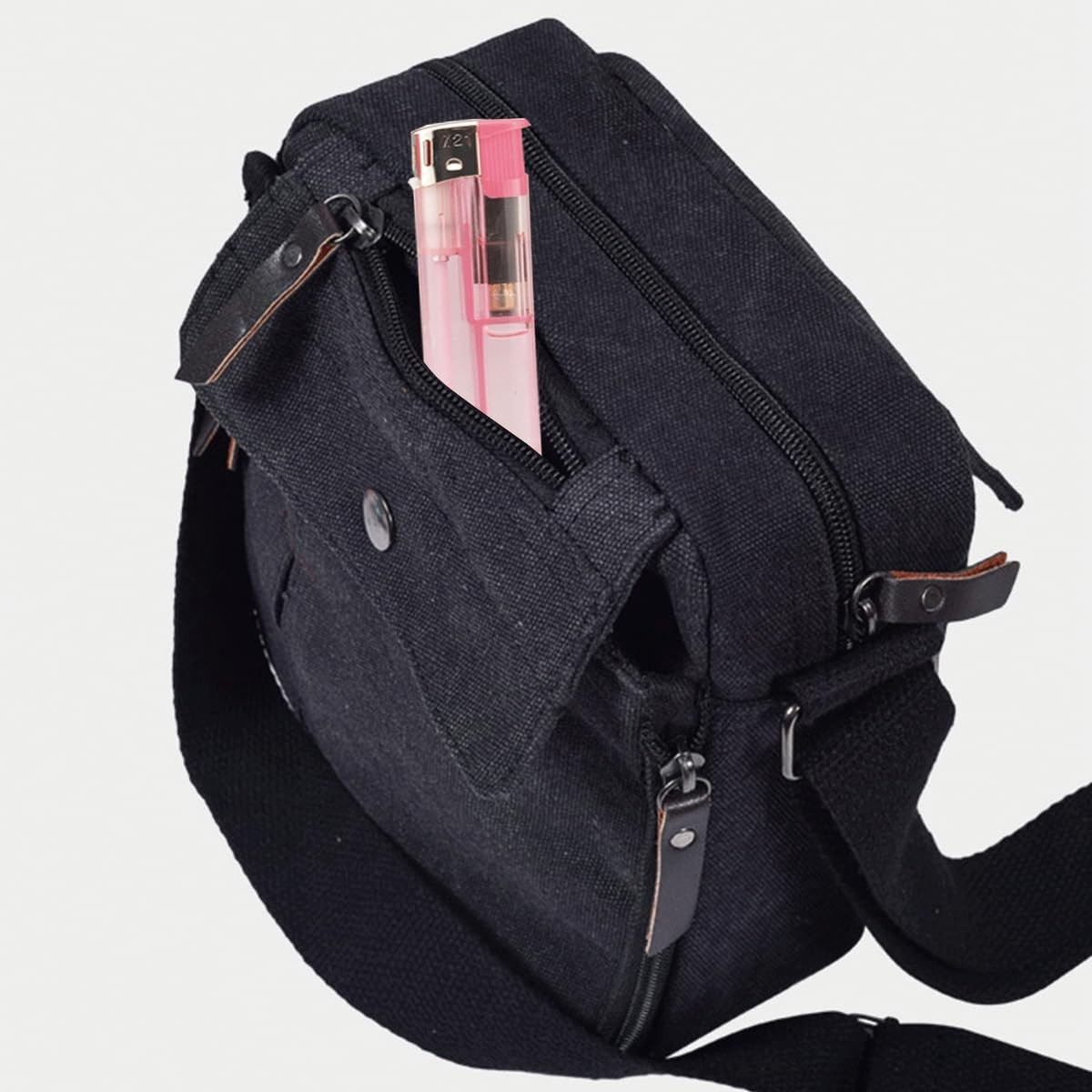 CAAORDKSO Small Crossbody Bag Shoulder for Men Women Small, Black (Small)