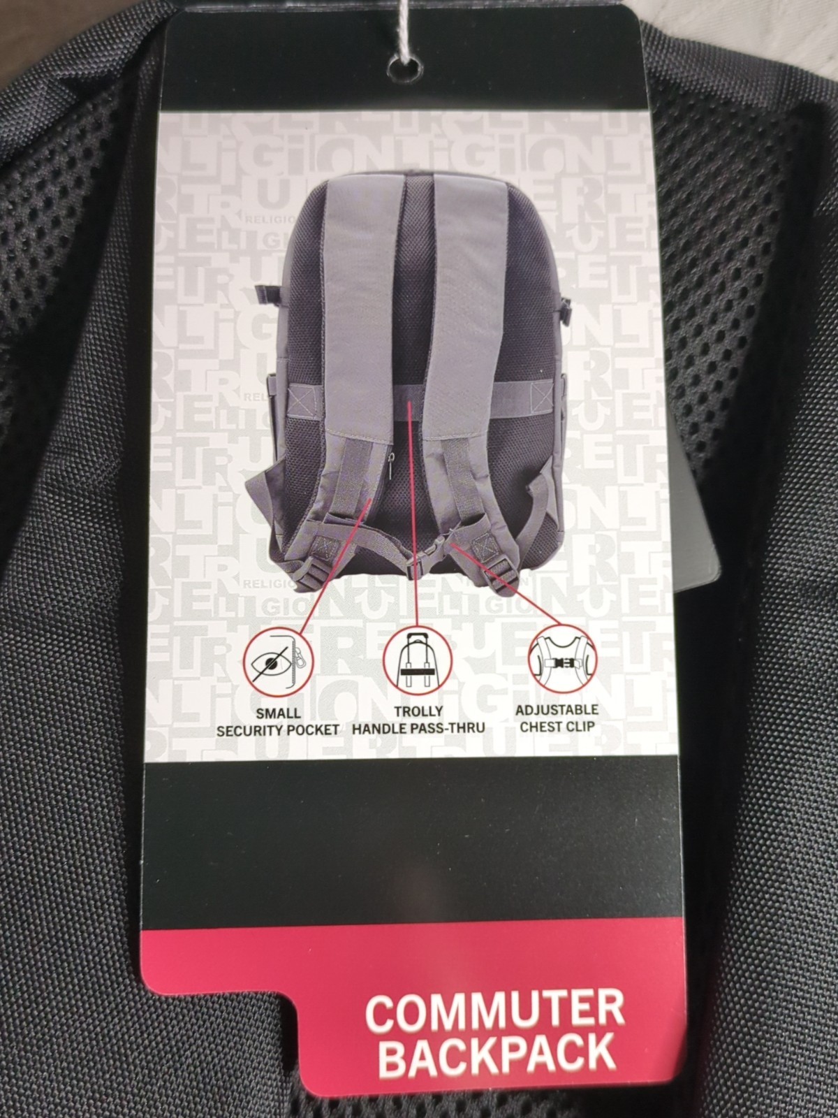 True Religion Commuter Backpack Dome Style Black Brand New with Tags TR105081