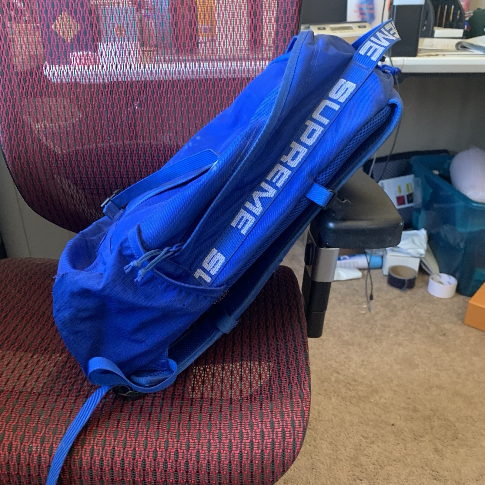 Supreme SS18 Ripstop Nylon Backpack Royal Blue – 100% Authentic – USED