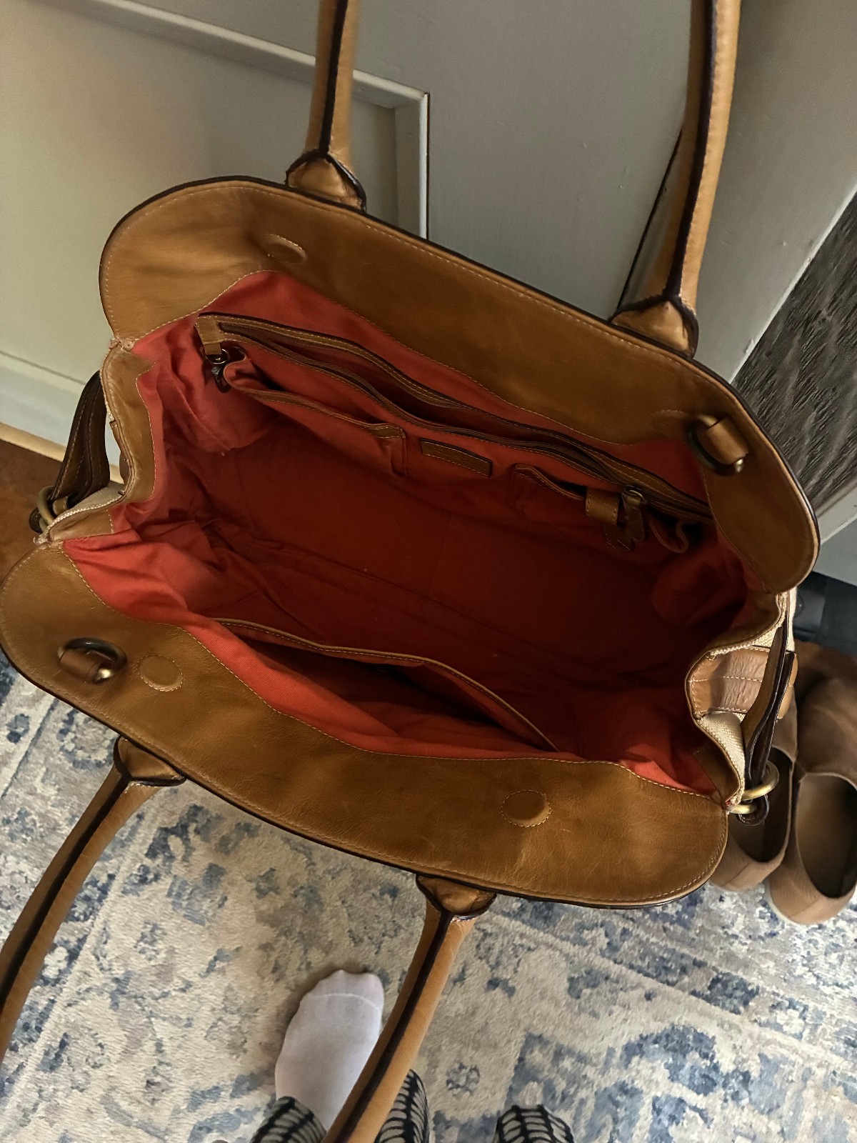 Vintage 80s Cole Haan Weekender/Duffle Bag- Canvas With Leather Trim