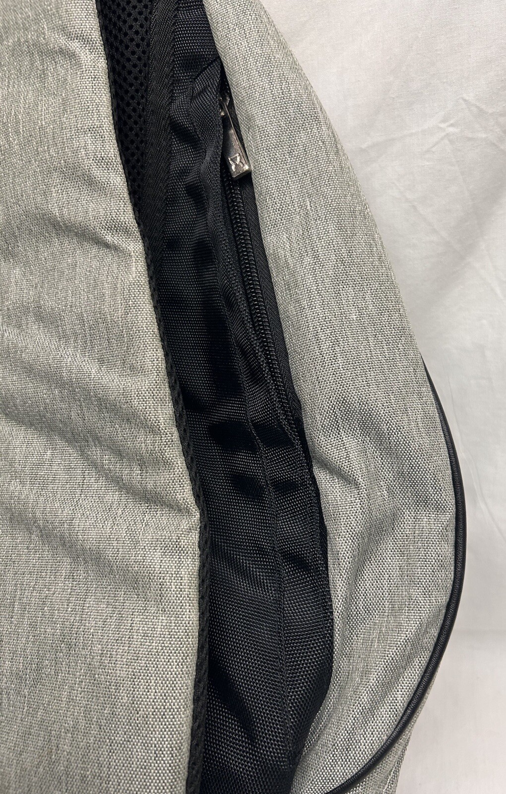 IX Gray Zip Close Lined Bottle Mesh Pockets Unisex Chest Bag