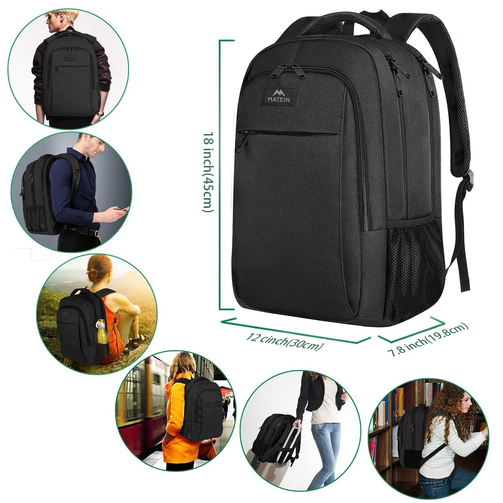MATEIN Business Laptop Backpack, 15.6 Inch Travel Work Bag for Men Women | Wa…