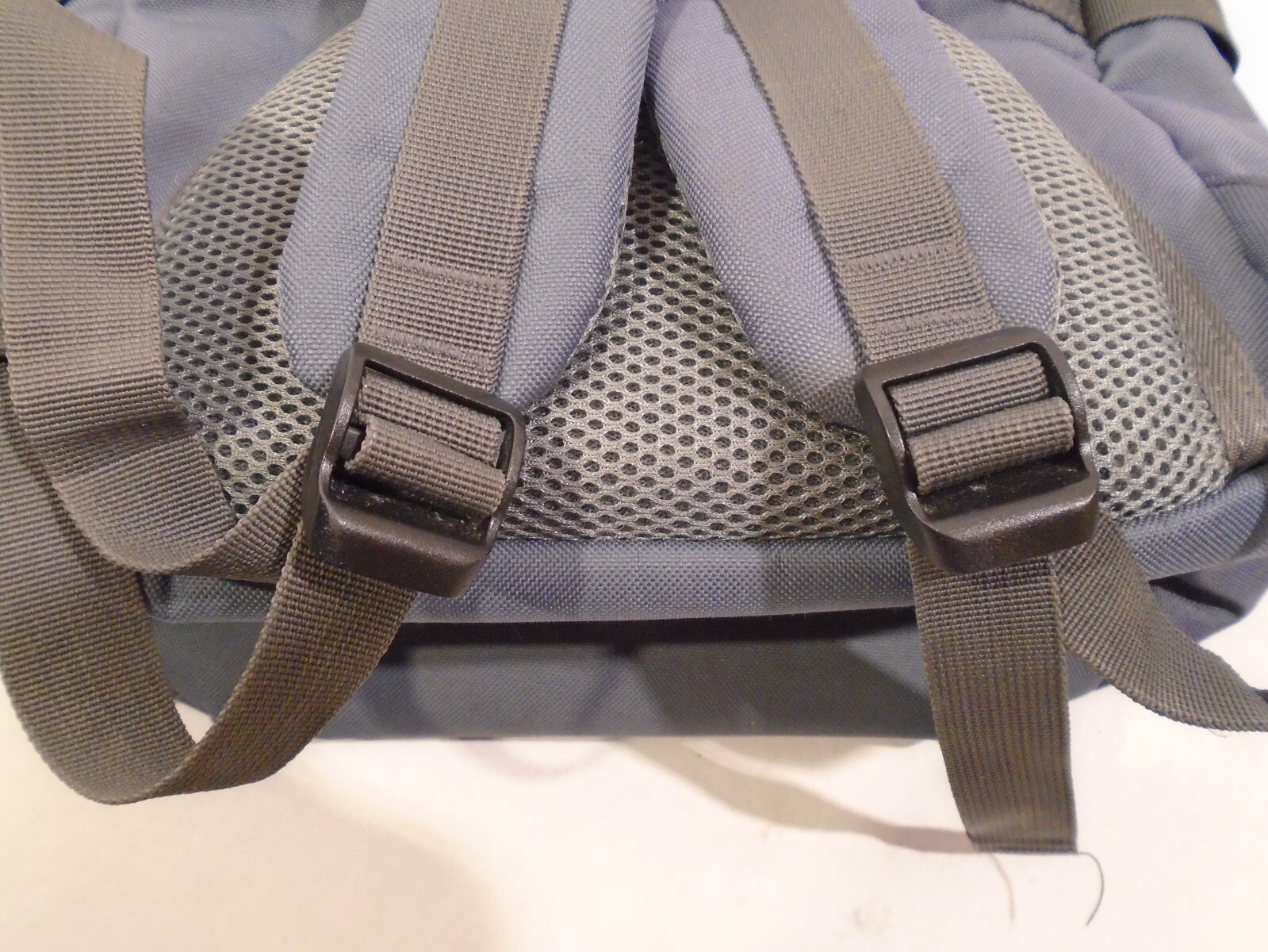 Kaukko Grey Canvas Backpack Bag Vintage + Vogue red striped Lined Large Size