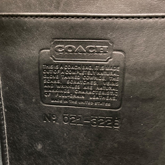 COACH OLD COACH 2-Way Briefcase Black Leather Men Business Handbag 3228