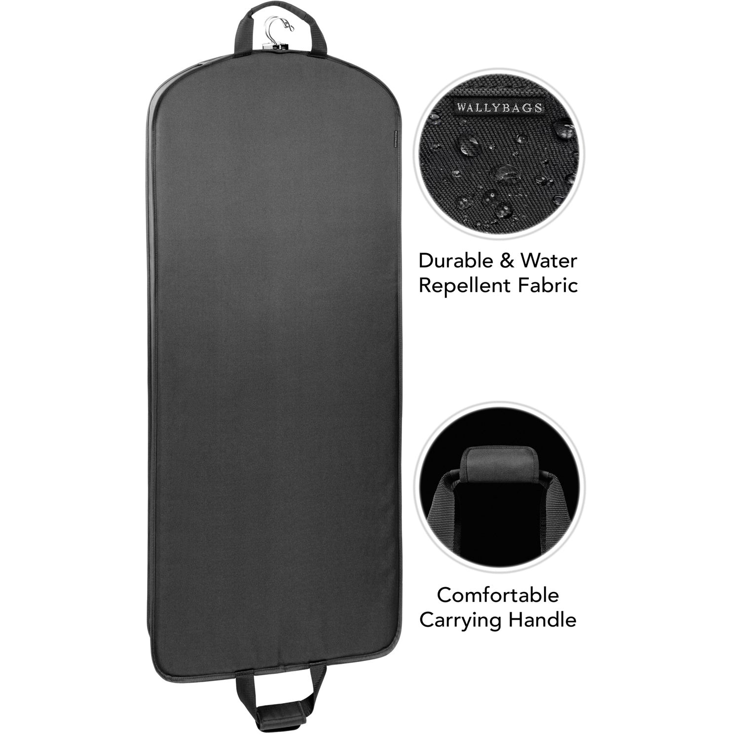 WallyBags 60″ Deluxe Travel Garment Bag ( Black , 60-Inch ) Black 60 Inch U7