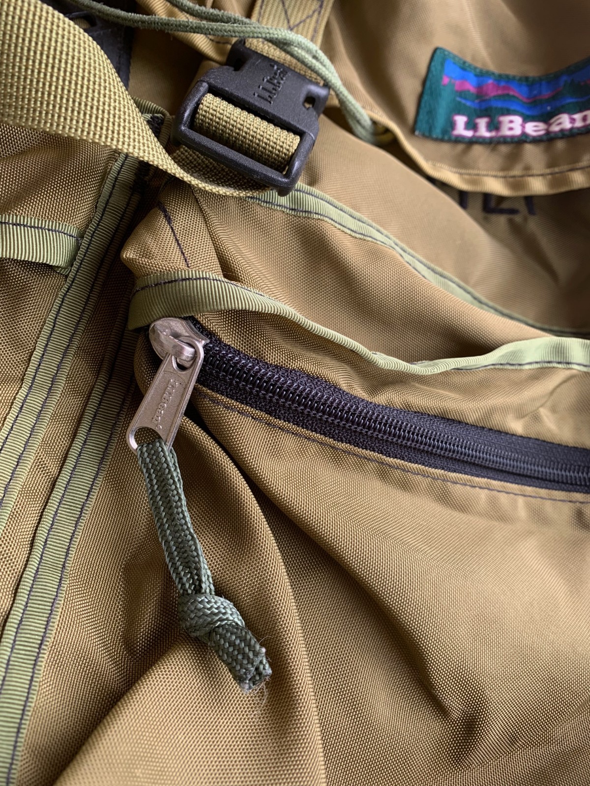 L.L.Bean Vintage 90s Continental Backpack Bag Rare Khaki Green Drab Ivy Classic
