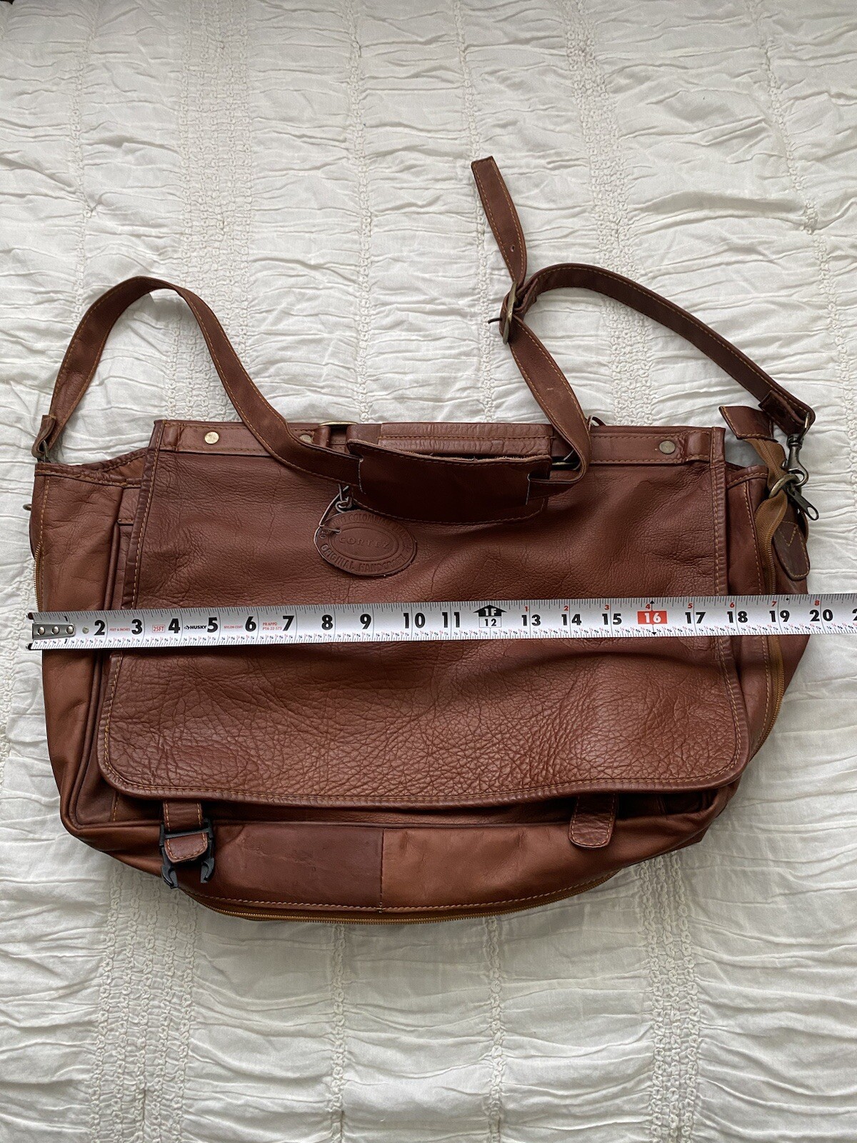 Cortez Genuine Leather Briefcase Made in Colombia w Cross body Strap
