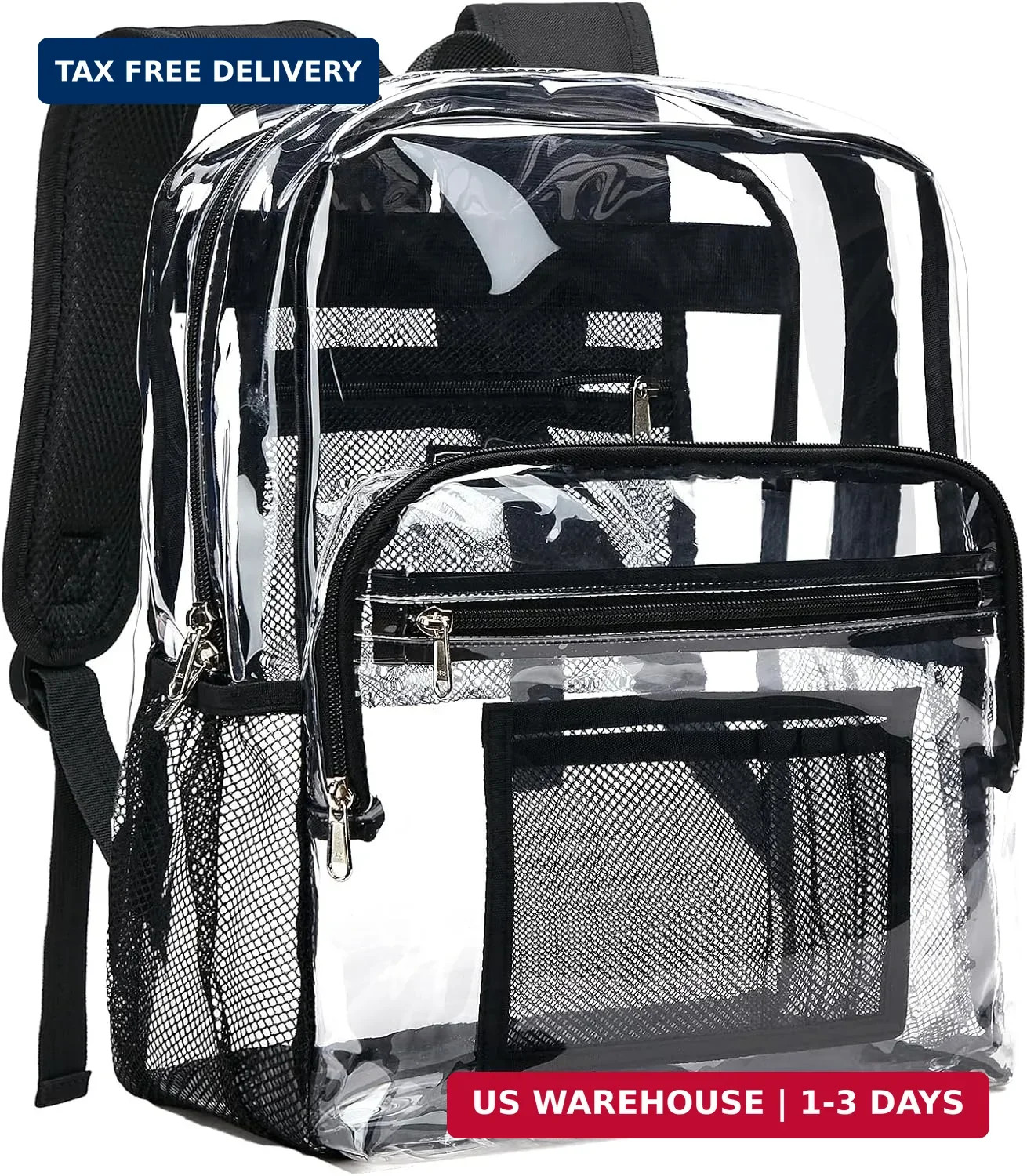 Vorspack Clear Backpack Heavy Duty – Clear Bookbag Large See through Backpack Pl