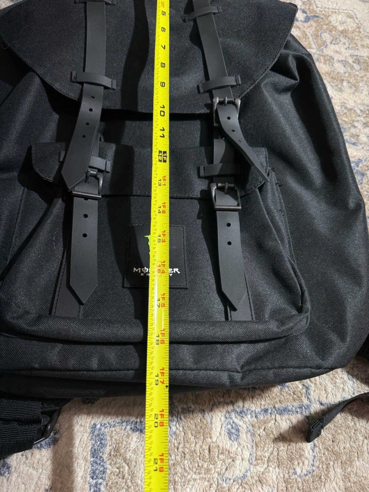 Monster Energy Black Rucksack Heritage Drawstring Buckle Strap Laptop Backpack