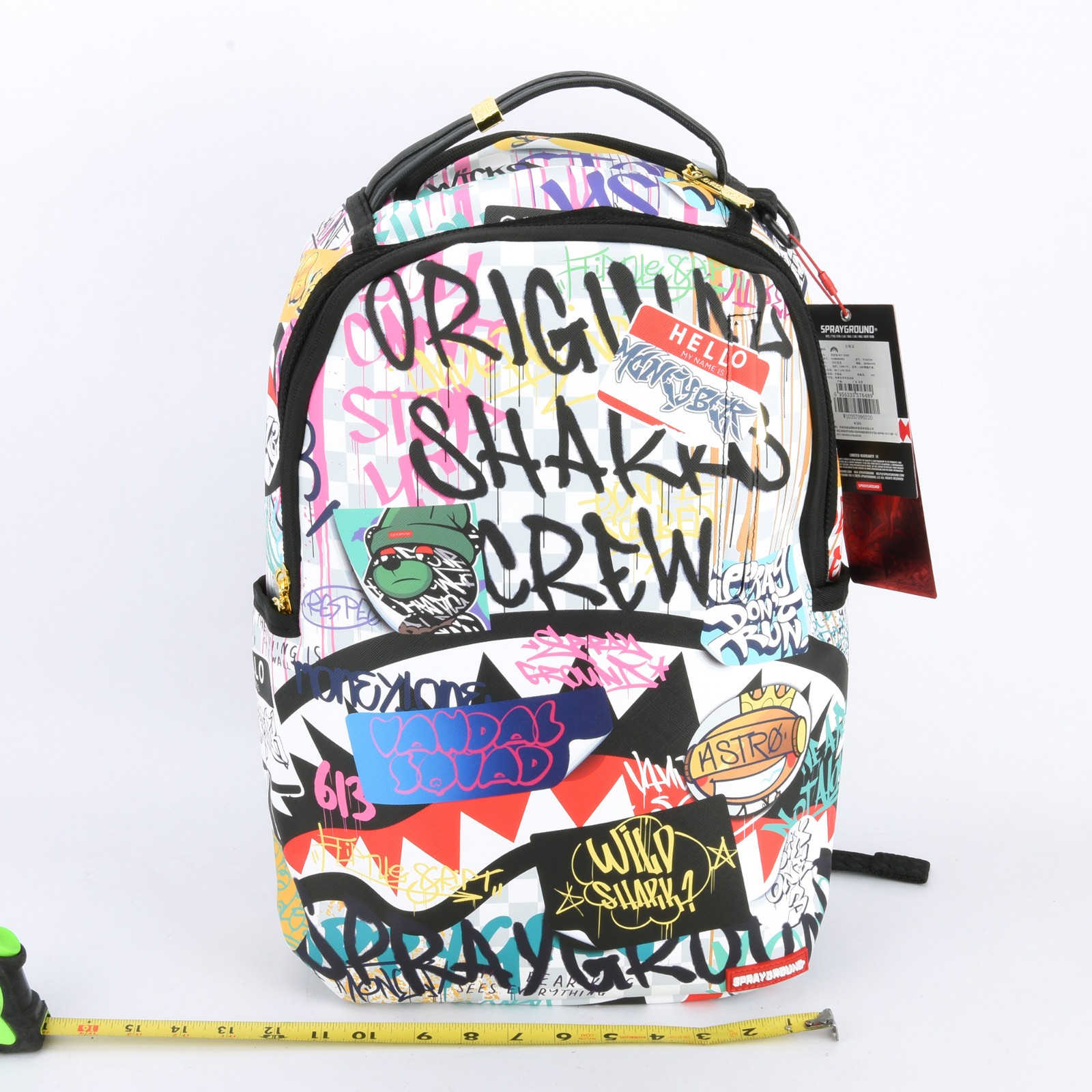 Sprayground Shark Poetry Create Another Day Dlxsv Backpack Zippered Graffiti