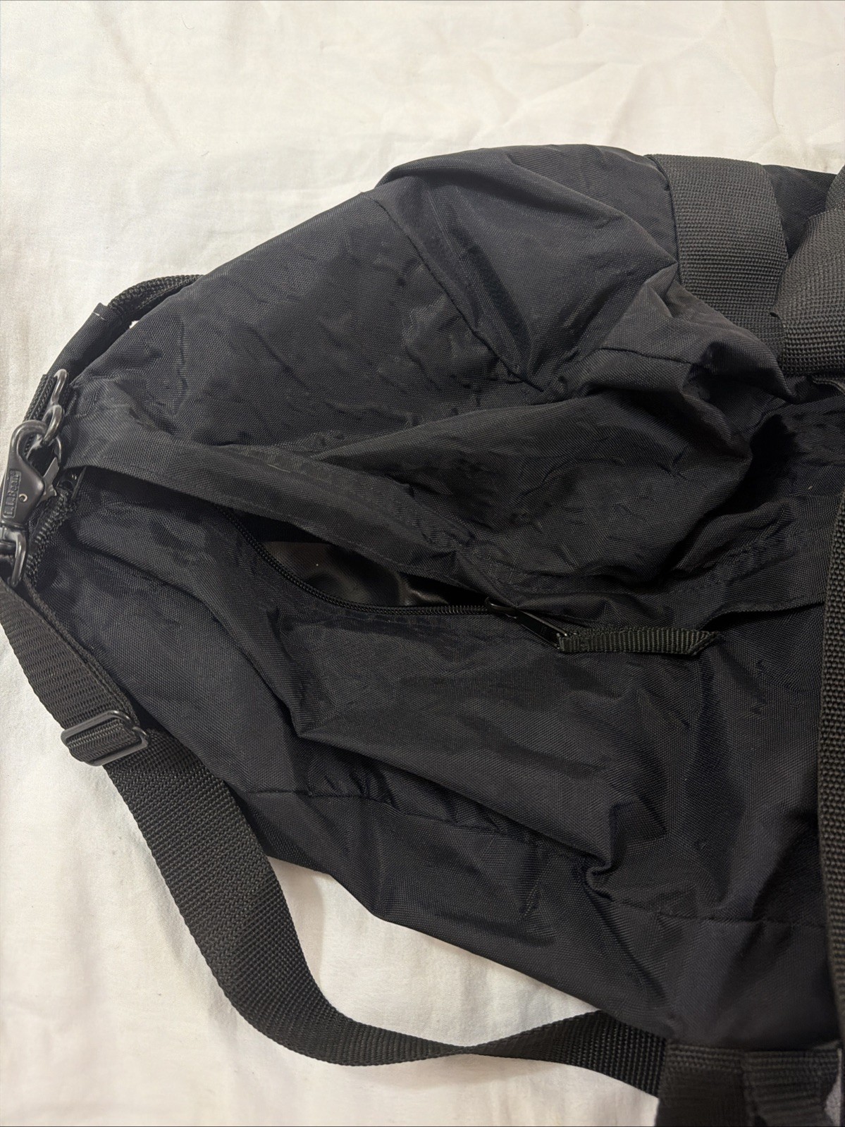 LL Bean Black Duffle Bag With Shoulder Strap Large 33x18x11