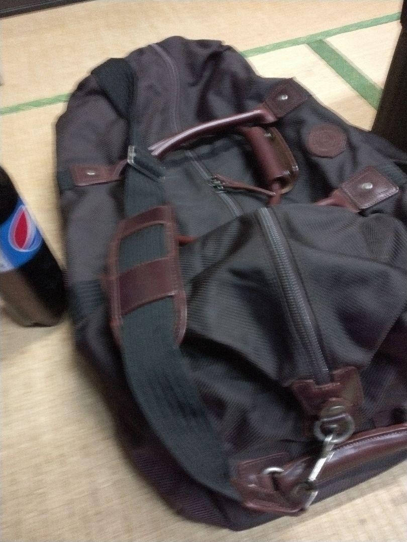 VINTAGE Filson Heritage Large Nylon Duffle Bag Brown Leather Trim Logo RARE