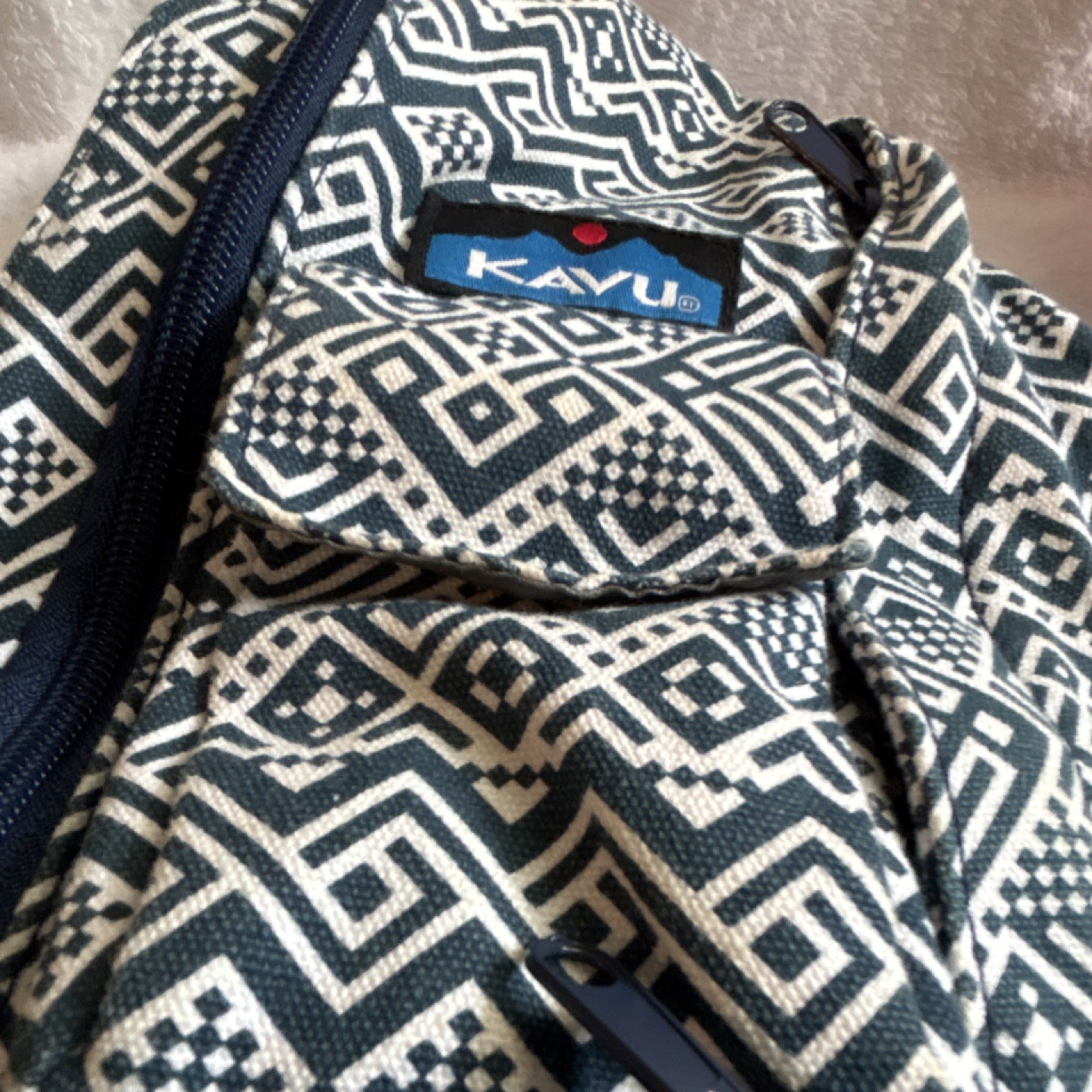 KAVU Lot of 2 Sling Bag Crossbody Adjustable Strap Zipper Geometric Multi